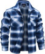 MAGNIVIT Flannel Shirt for Men Cotton Long Sleeve Plaid Shirt Lightweight Button Up Checkered Shirt Jacket with 2 Pockets - Image 2