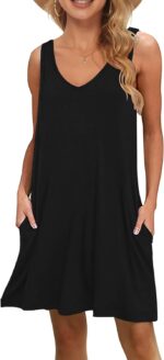 MISFAY Women's Summer Casual T Shirt Dresses Beach Cover up Tank Dress - Image 2