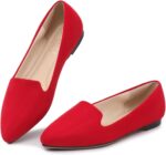 MUSSHOE Black Flats for Women Pointed Toe-Comfortable Business Casual Work Shoes, Dressy Suede Slip On with Memory Foam for Office, Teacher & Standing All Day - Image 2