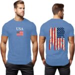 Mens American Flag Shirt 4th of July T-Shirt USA Flag 1776 Patriotic Tee Memorial Day Tops - Image 2
