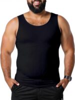 Mens Compression Shirt Sleeveless Slimming Body Shaper Undershirts Tummy Control Workout Tank Top - Image 2