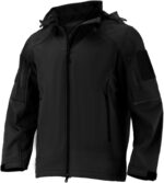 Men's Waterproof Softshell Jacket,Windproof Fleece Lined Winter Coat with Hood,Lightweight and Warm - Image 2