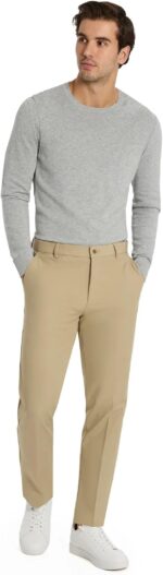 Michael Kors Men’s Bedford Classic Fit Dress Pants | Stretch Fabric Chino Pant | Kahki Pant for Business & Casual Wear - Image 2