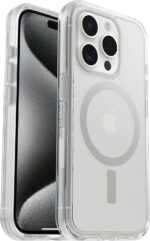 OtterBox iPhone 15 Pro (Only) Symmetry Series Clear Case - (Clear), snaps to MagSafe, ultra-sleek, raised edges protect camera & screen (ships in polybag, ideal for business customers) - Image 2