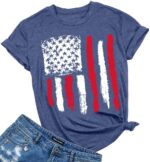 Patriotic Shirts for Women American Flag Shirt 4th of July Tshirt Graphic Tees Casual Short Sleeve Tee Top - Image 2