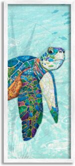Stupell Industries Sea Turtle Underwater Ocean Mosaic Style Collage Framed Wall Art, Design by Lisa Morales - Image 2