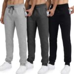Sweatpants for Men Fleece 3 Pack Joggers Gym Workout Athletic Track Mens Sweat Pants Cotton with Zipper Pockets - Image 2