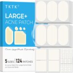 TKTK Large Pimple Patches for Face, 60 x 30 mm XL Acne Patches, Big Hydrocolloid Bandages for Body, Back, Forehead, Chin, Neck Blemish Zit Breakouts (Oval, Square, Dot 5 Sizes 124 Count) - Image 2