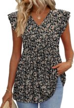 WIHOLL Womens Summer Tops 2026 Babydoll Shirts Ruffle Sleeve Spring Outfits Dressy Casual Blouses - Image 2