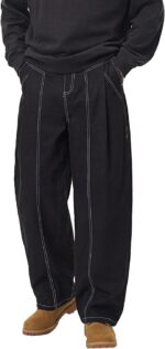 WZIKAI Men's Baggy Casual Pants Elastic Waist Parachute Pants Wide Leg Streetwear Trousers with Pockets - Image 2