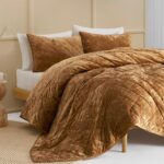 Wonderful Luxury Velvet Caramel Quilt Set, King Diamond Stitch Pattern Bedding,Lightweight Ultra-Soft Skin-Friendly,All-Season,Versatile as Comforter/Bedspread for Adults Teens Kids Bedroom,106"x94" - Image 2
