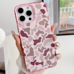 for iPhone 16 Pro Max Case, Vintage Camo Pattern Design for Men Boys Teens, Cool Camouflage Shockproof Protective Cover for Girls Women - Pink - Image 2