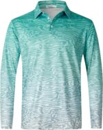 zeetoo Long Sleeve Polo Shirts for Men Golf Polo Collared Shirts Performance Athletic Casual Golf Shirts - Image 2