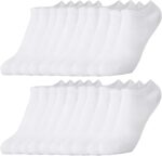 10 Pairs Ankle Socks No Show Sock Low-Cut Athletic Men Women Cotton Socks (US, Digital, 9, 11, Regular, White) - Image 2