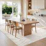 WITSHOCK Washable Rugs 8x10 Modern Area Rugs, Thin Rug for Living Bedroom Dining Room Nursery Kitchen Office, Wave Striped Rugs Indoor Carpet Soft Non Slip Stain Resistant Home Decor, Beige - Image 4