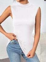 Zeagoo Womens Mock Turtleneck Tank Tops 2026 Slim Fitted Sleeveless Top Stretchy Basic Casual Layer Tee Shirts - Image 4