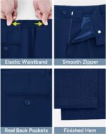 Men's Stretch Slim Fit 5-Piece Suit Set with Blazer, Vest, Pants, Bow Tie, Necktie and Pocket Square - Image 5