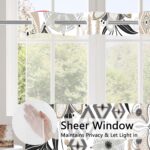 No Hook Boho Farmhouse Floral Shower Curtain with Snap Liner, Abstract Waterproof Curtain Double with Mesh Top Window, Modern Decor for Luxury Hotel Grade Bathroom 71" X 74" - Image 5