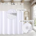 No Hook Boho Farmhouse Floral Shower Curtain with Snap Liner, Abstract Waterproof Curtain Double with Mesh Top Window, Modern Decor for Luxury Hotel Grade Bathroom 71" X 74" - Image 6