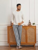 Ekouaer Mens Pajama Pants Lounge Pants with Pockets Soft Sleep Pants Loose Fit Pj Bottoms with Drawstring S-XXL - Image 5