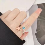 PINK TOWN Sea Turtle Starfish Ring Sea Star Summer Beach Jewelry Adjustable Cute Ring Ocean Series Vacation Sea Turtle Sea Star Ring Teen for Women - Image 3