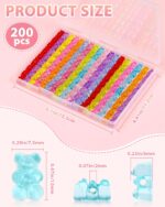 200pcs FIVEIZERO Clear Acrylic Bear Beads, Mixed Color Gummy Bear Beads for Bracelet, Necklace, and DIY Crafts, Cute Bear Charms for Jewelry Making - Image 3