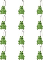 Twofishes Green Frog Shower Curtain Hooks S/12 Decorative Frog Shower Curtain Hooks Set of 12 Rust Proof Resin Shower Curtain Rings Pack of 12 - Image 7