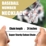 SKQIR Baseball Jersey Number Pendant for Men & Boys - Stainless Steel Chain for Athletes - Black - Image 7