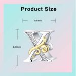 LUXILLA 925 Sterling Silver Letter A~Z Charms Alphabet fit for Bracelet Necklace Pendant Bead Charms Valentine's Day Mother's Day Jewelry Gifts for Women Family Friends - Image 7