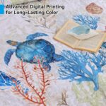 weigelia Coastal Quilt Set Queen Size - Sea Turtle Ocean Print Lightweight Soft Microfiber Summer Comforter with 2 Pillow Cases - Beach Bedding Coverlet Decor for All Seasons, Bedroom & Guest Room - Image 8
