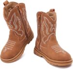 BMCiTYBM Toddler Cowboy Cowgirl Boots Boys Girls Western Round Toe Riding Mid Calf Booties for All Seasons（Toddler/Little Kid - Image 5
