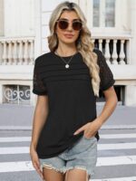 Womens Tops Summer Loose Casual Crewneck Lace Sleeve T Shirts Fashion Beach Vacation Clothes Cute Blouse 2026 - Image 4