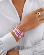 Elegance 11 designs colorful bracelets for women Surfer Thick Tube Heishi Summer Beach Beaded Stackable Boho Stretch Bracelets - Image 4