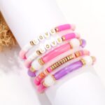 Elegance 11 designs colorful bracelets for women Surfer Thick Tube Heishi Summer Beach Beaded Stackable Boho Stretch Bracelets - Image 8