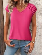Zeagoo Womens Tops Cute Loose Tank Tops Trendy Casual Dressy Shirts V Neck Cap Sleeve Tops Summer Outfits - Image 4