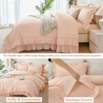 ANGIYUIN Pink Comforter Set Full Size 5 Pieces Double-Layer Ruffled Bed in A Bag with Sheets Soft Farmhouse Shabby Maicrofiber Bedding Set for Girls Women(Pink Full) - Image 7