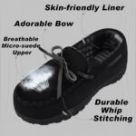 Boys House Slippers Memory Foam Moccasin Shoes Furry Plush Lining Non Slip Indoor Outdoor Boys Slippers for Big Kids Little Kids - Image 4