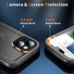 Cozycase for iPhone 15 Plus Waterproof Shockproof Dustproof Case - Heavy Duty/360 Full Body/Military Grade/Protective/Rugged 【8FT Drop Proof】 Built in Screen/Camera Protector with Lanyard Black - Image 6