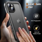 Cozycase for iPhone 15 Plus Waterproof Shockproof Dustproof Case - Heavy Duty/360 Full Body/Military Grade/Protective/Rugged 【8FT Drop Proof】 Built in Screen/Camera Protector with Lanyard Black - Image 9