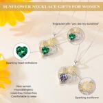 Iefil Mothers Day Gifts - 925 Sterling Silver Sunflower Necklace for Women, Birthstone Jewelry for Wife Mom, Birthday Mothers Day Gifts for Wife Mom Grandma - Image 5