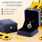 Iefil Mothers Day Gifts - 925 Sterling Silver Sunflower Necklace for Women, Birthstone Jewelry for Wife Mom, Birthday Mothers Day Gifts for Wife Mom Grandma - Image 7