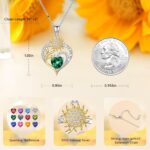 Iefil Mothers Day Gifts - 925 Sterling Silver Sunflower Necklace for Women, Birthstone Jewelry for Wife Mom, Birthday Mothers Day Gifts for Wife Mom Grandma - Image 8
