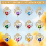 Iefil Mothers Day Gifts - 925 Sterling Silver Sunflower Necklace for Women, Birthstone Jewelry for Wife Mom, Birthday Mothers Day Gifts for Wife Mom Grandma - Image 9