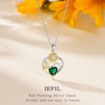 Iefil Mothers Day Gifts - 925 Sterling Silver Sunflower Necklace for Women, Birthstone Jewelry for Wife Mom, Birthday Mothers Day Gifts for Wife Mom Grandma - Image 10