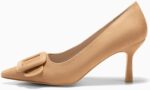Coutgo Women's Closed Pointed Toe Pumps Stiletto High Heels Wedding Party Dress Shoes - Image 4