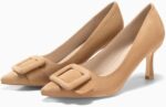 Coutgo Women's Closed Pointed Toe Pumps Stiletto High Heels Wedding Party Dress Shoes - Image 5