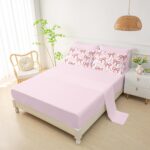 QOOMO Pink Bow 7 Pieces Comforter Set Queen Size,Love Bowknot Bedding Set for Kids Teens Girls-Include 1 Comforter,1 Fitted Sheet,1 Flat Sheet,2 Printing Pillowcases and 2 Light Pink Pillowcases - Image 8
