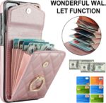 Asuwish Phone Case for Samsung Galaxy S21 Plus/S21+ 5G with Tempered Glass Screen Protector, Crossbody Ring, RFID Blocking, Wallet, Kickstand, Rose Gold - Image 4