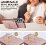 Asuwish Phone Case for Samsung Galaxy S21 Plus/S21+ 5G with Tempered Glass Screen Protector, Crossbody Ring, RFID Blocking, Wallet, Kickstand, Rose Gold - Image 6