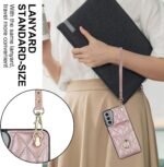 Asuwish Phone Case for Samsung Galaxy S21 Plus/S21+ 5G with Tempered Glass Screen Protector, Crossbody Ring, RFID Blocking, Wallet, Kickstand, Rose Gold - Image 8